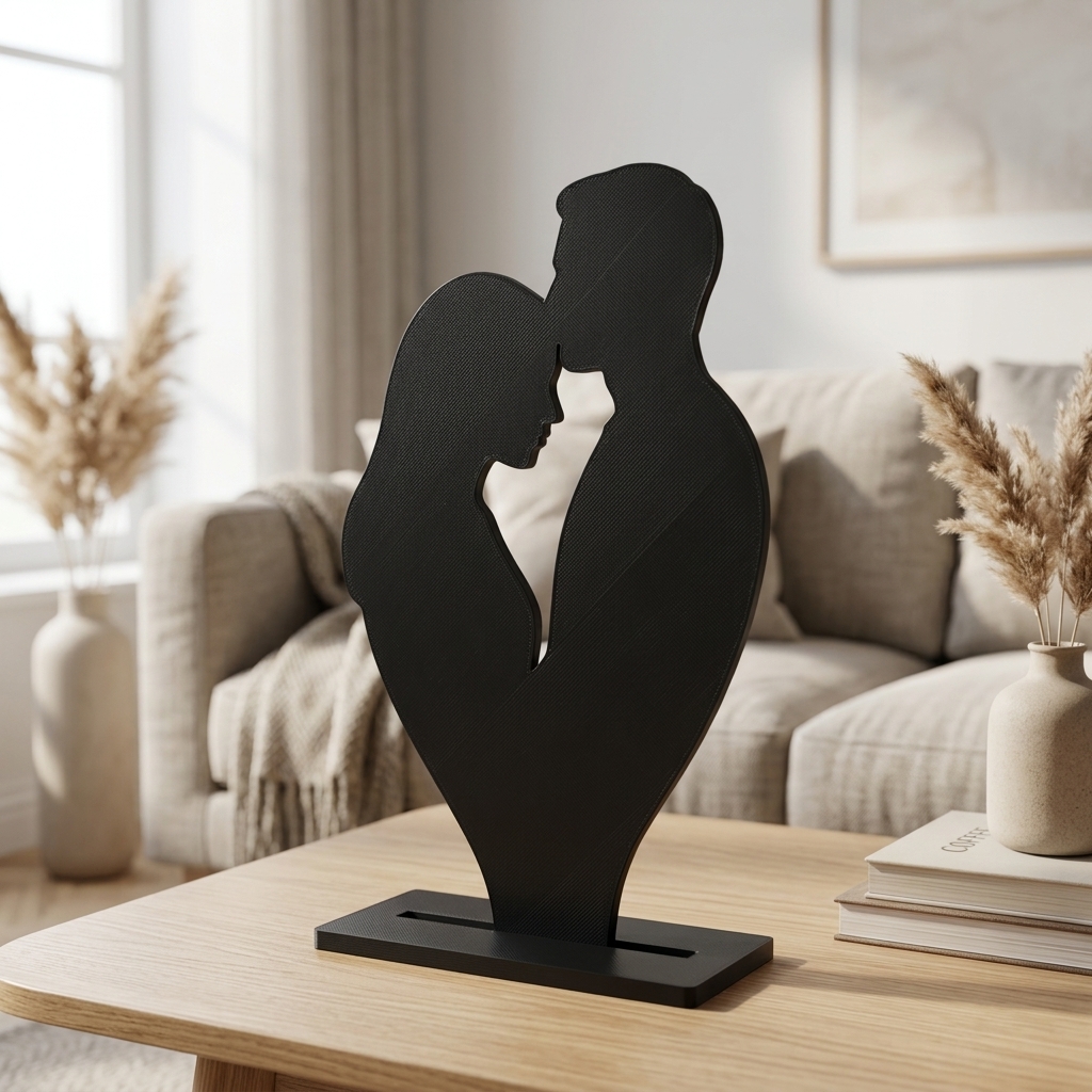 Paar-Silhouette Frontal-Skulptur