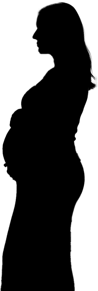 Fertige 3D-Silhouette Babybauch